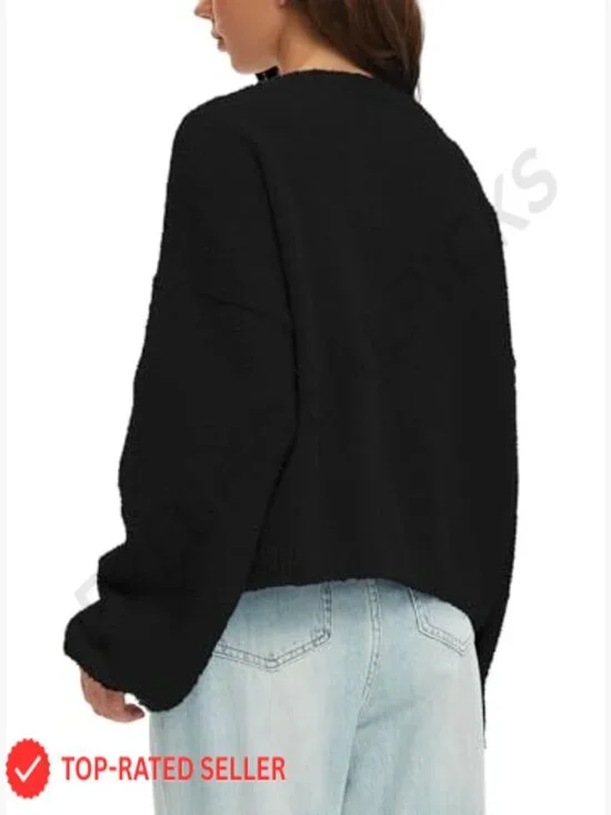 Fuzzy Knit Cardigan Sweater Oversized Button Up Long Sleeve Cozy Fall Jacket - Picture 2 of 7